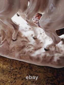 Large ECHT ALTMANN Art Sculpture of RUNNING STALLIONS by J. Stewarle- excellen