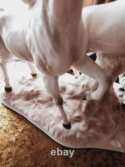 Large ECHT ALTMANN Art Sculpture of RUNNING STALLIONS by J. Stewarle- excellen