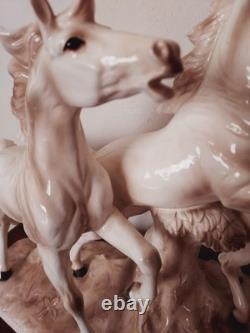 Large ECHT ALTMANN Art Sculpture of RUNNING STALLIONS by J. Stewarle- excellen