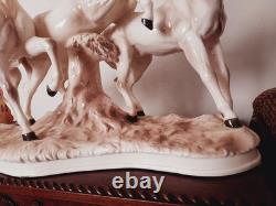 Large ECHT ALTMANN Art Sculpture of RUNNING STALLIONS by J. Stewarle- excellen Large ECHT ALTMANN Art Sculpture of RUNNING STALLIONS by J. Stewarle- excellen