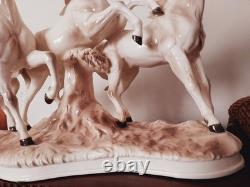 Large ECHT ALTMANN Art Sculpture of RUNNING STALLIONS by J. Stewarle- excellen