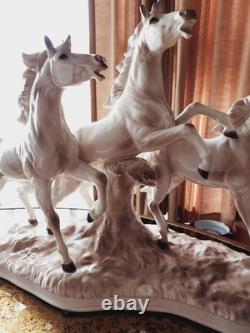 Large ECHT ALTMANN Art Sculpture of RUNNING STALLIONS by J. Stewarle- excellen Large ECHT ALTMANN Art Sculpture of RUNNING STALLIONS by J. Stewarle- excellen