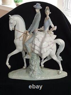 Large Lladro Porcelain 4647 Andalusian Spanish Couple on Horse