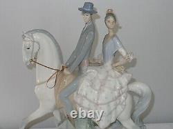 Large Lladro Porcelain 4647 Andalusian Spanish Couple on Horse