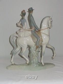 Large Lladro Porcelain 4647 Andalusian Spanish Couple on Horse