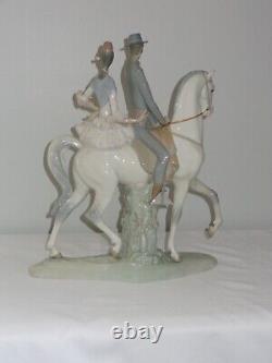 Large Lladro Porcelain 4647 Andalusian Spanish Couple on Horse