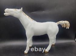 Large Luxury Ahura Italy 24k 24ct Gold Horse Handmade Porcelain Statue Figurine