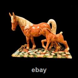 Large Mare and foal horse porcelain by Royal Hickman