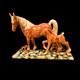 Large Mare And Foal Horse Porcelain By Royal Hickman