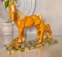 Large Mare and foal horse porcelain by Royal Hickman