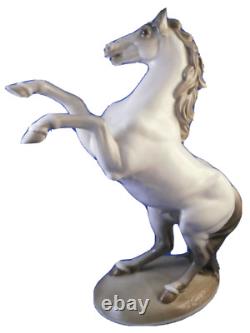 Large Nymphenburg Porcelain Horse Figure Figurine Porzellan Pferd Stallion Figur