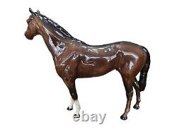 Large Vintage Beswick Brown Hunter Horse. 1950s Model # 1734. 15×11.5