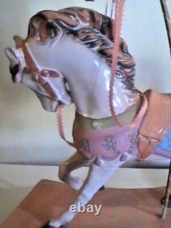 Large Vintage Porcelain Terra Cotta 19 Carousel Horse Display Figurine