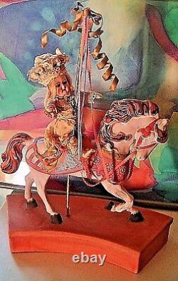 Large Vintage Porcelain Terra Cotta 19 Carousel Horse Display Figurine