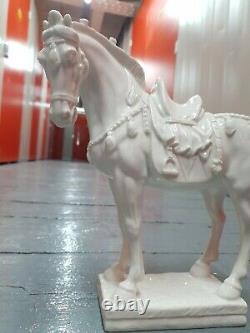 Large Vintage Royal Doulton Prototype Flambé Tang Horse in White Blanc de Chine