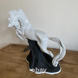 Large Vintage Spanish Sureda Porcelain White Horse Porcelain Figurine Sculpture
