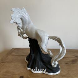 Large Vintage Spanish Sureda Porcelain White Horse Porcelain Figurine Sculpture