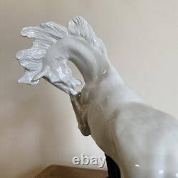 Large Vintage Spanish Sureda Porcelain White Horse Porcelain Figurine Sculpture
