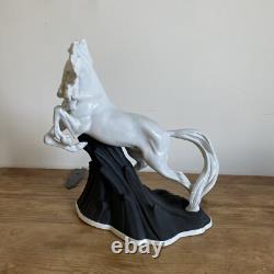 Large Vintage Spanish Sureda Porcelain White Horse Porcelain Figurine Sculpture