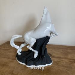 Large Vintage Spanish Sureda Porcelain White Horse Porcelain Figurine Sculpture