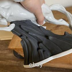 Large Vintage Spanish Sureda Porcelain White Horse Porcelain Figurine Sculpture