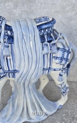 Large Vtg Delft Blue Holland 15 Hand Painted Camel Sculpture Statue Art Pottery