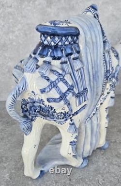 Large Vtg Delft Blue Holland 15 Hand Painted Camel Sculpture Statue Art Pottery