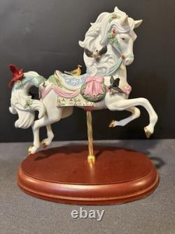 Lenox 2012 Christmas Carousel Horse Songbirds & Cardinals Porcelain Figurine