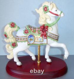 Lenox 2014 Christmas Carousel Horse Figurine Poinsettias Handpainted #841151 New