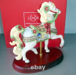 Lenox 2014 Christmas Carousel Horse Figurine Poinsettias Handpainted #841151 New