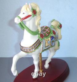 Lenox 2014 Christmas Carousel Horse Figurine Poinsettias Handpainted #841151 New