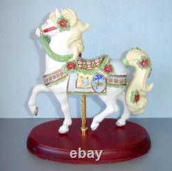Lenox 2014 Christmas Carousel Horse Figurine Poinsettias Handpainted #841151 New