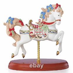 Lenox 2018 Christmas Carousel Horse Figurine Annual Santa's Fudge Shop Elf NEW