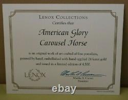 Lenox American Glory Patriotic Carousel Horse NIB with COA