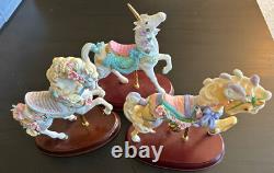 Lenox Carousel Collection Set of 3 Horse Porcelain Figurines Collectible Vintage