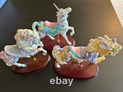 Lenox Carousel Collection Set of 3 Horse Porcelain Figurines Collectible Vintage