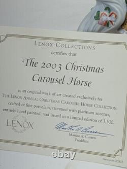 Lenox Carousel Horse 2002 Christmas Limited Edition W COA