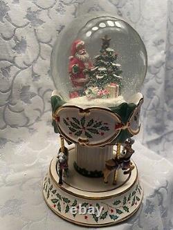 Lenox Carousel Horse Figurine Snow Globe Porcelain Music Box Christmas