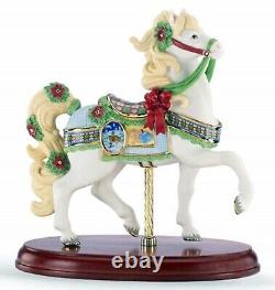 Lenox Christmas Gingerbread Carousel Horse Figurine Annual Poinsettias 2014 NEW