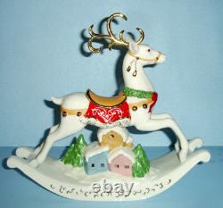 Lenox Christmas Holiday Reindeer Rocking Horse Lighted Hand Painted New