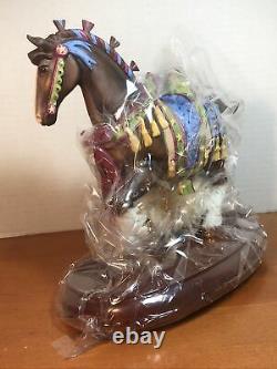 Lenox Clydesdale Christmas Porcelain Carousel Horse Wood Base Figurine 8 H New