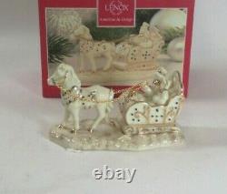 Lenox Mistletoe Park Series Horse & Sleigh New with Box