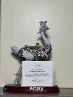 Lenox Ostrich Carousel Figurine Porcelain on Wooden Base Limited Edition