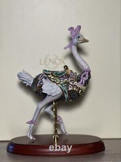 Lenox Ostrich Carousel Figurine Porcelain on Wooden Base Limited Edition