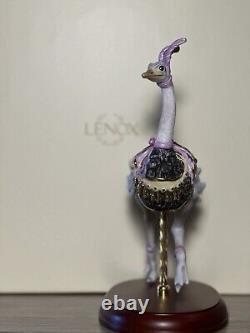 Lenox Ostrich Carousel Figurine Porcelain on Wooden Base Limited Edition