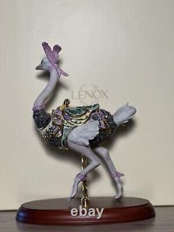 Lenox Ostrich Carousel Figurine Porcelain on Wooden Base Limited Edition