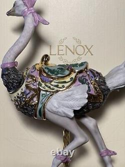 Lenox Ostrich Carousel Figurine Porcelain on Wooden Base Limited Edition