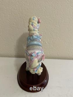 Lenox Porcelain Carousel Horse Figurine with Pink & Blue Ribbons & Flowers