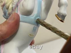 Lenox Porcelain Carousel Horse Figurine with Pink & Blue Ribbons & Flowers