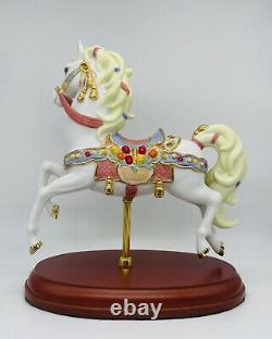 Lenox Topaz and Tulips Carousel Horse